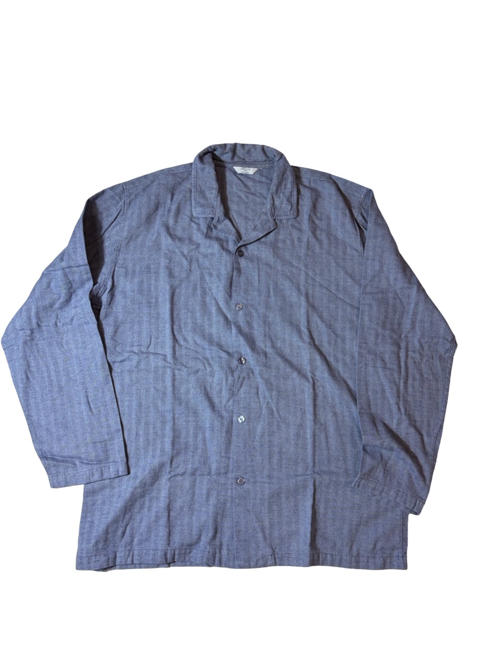 Frette 1860 Blue Herringbone Cotton Pajama Set 2Pc Made Italy Luxury